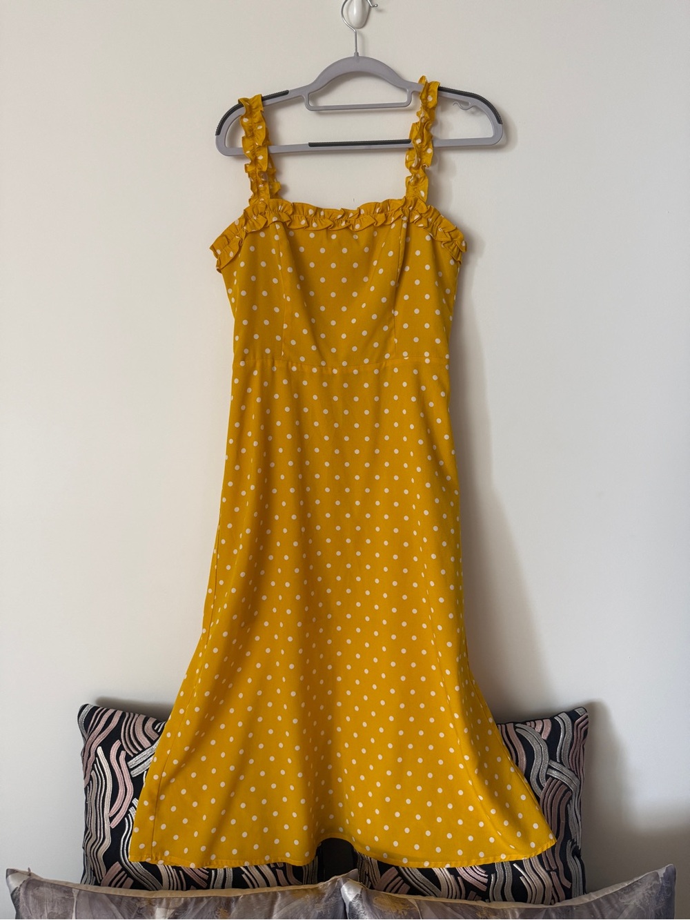 Yellow Polka Dot Ruffle Strap Sundress Renamed dress